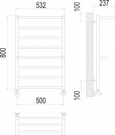 Анкона П8 500х800 Полотенцесушитель  TERMINUS Старый Оскол - фото 3