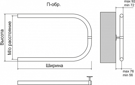 Эконом П-обр AISI 32х2 500х500 Полотенцесушитель  TERMINUS Старый Оскол - фото 3