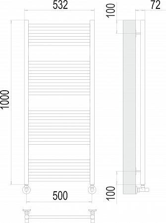 Аврора П20 500х1000 Полотенцесушитель  TERMINUS Старый Оскол - фото 3