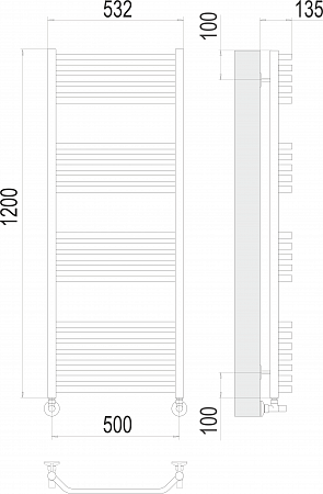 Виктория П22 500х1200 Полотенцесушитель  TERMINUS Старый Оскол - фото 3