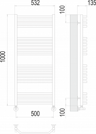 Виктория П20 500х1000 Полотенцесушитель  TERMINUS Старый Оскол - фото 3