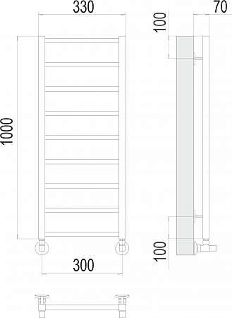 Контур П9 300х1000 Полотенцесушитель  TERMINUS Старый Оскол - фото 3