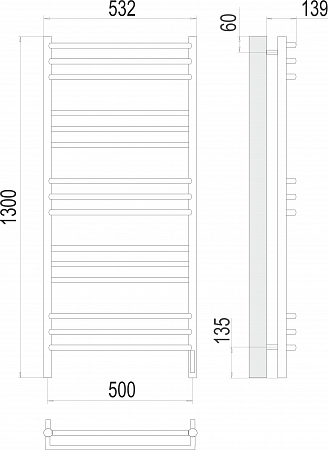 Прато П15 500х1300 электро (sensor quick touch) Полотенцесушитель  TERMINUS Старый Оскол - фото 3