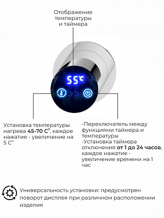 Рондо П2 350х760 электро Полотенцесушитель TERMINUS Нержавеющая сталь Старый Оскол - фото 5