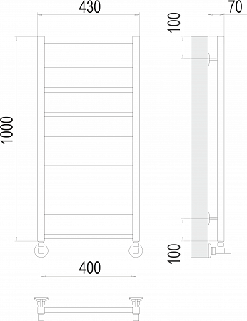 Контур П9 400х1000 Полотенцесушитель  TERMINUS Старый Оскол - фото 3