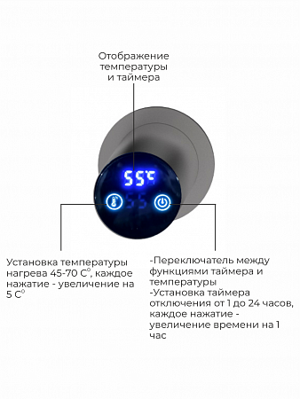 Аккорд П5 500х800 электро Полотенцесушитель TERMINUS Оружейная сталь Старый Оскол - фото 4